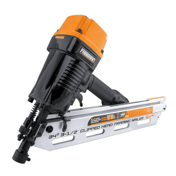 Pneumatic 34 Degree 3-1/2 in. Clipped Head Framing Nailer - Super Arbor