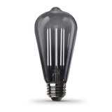 Feit Electric 60-Watt Equivalent ST19 Dimmable LED Smoke Glass Vintage Edison Light Bulb With Straight Filament Daylight (4-Pack)