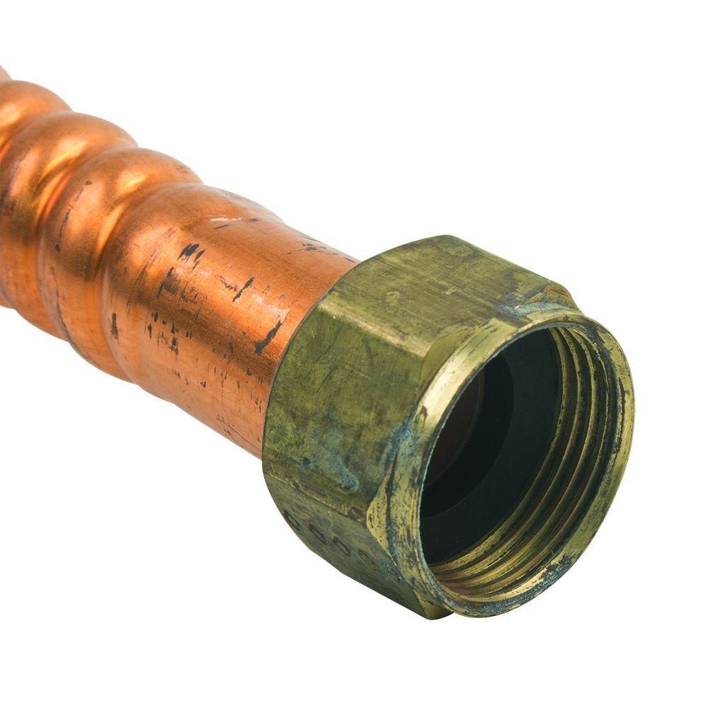 3/4 in. FIP/MIP x 3/4 in. FIP x 24 in. Copper Water Heater Connector (7/8 in. O.D.) - Super Arbor