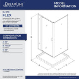 Flex 36 in. W x 36 in. D x 74.75 in. Corner Framed Pivot Shower Enclosure in Brushed Nickel with White Acrylic Base - Super Arbor