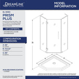 Prism Plus 36 in. x 36 in. x 74.75 in. Semi-Frameless Neo-Angle Hinged Shower Enclosure in Brushed Nickel with Base - Super Arbor