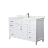 Beckett 42 in. W x 22 in. D Single Vanity in White with Cultured Marble Vanity Top in White with White Basin - Super Arbor
