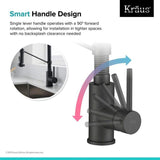 Kraus Bolden Matte Black 1-Handle Deck-Mount Pull-Down Handle Kitchen Faucet