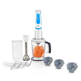 Multi Quick 21-Speed White Spiralizer and Hand Blender with 3-Cutting Blades, 1-Blending Wand, 5-Cup Chopper and Blender