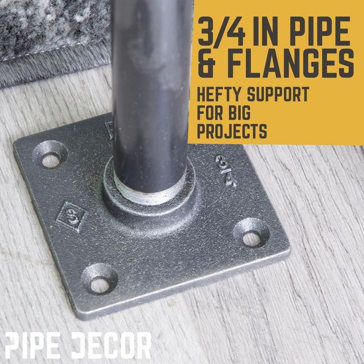 3/4 in. x 2.5 ft. L Black Steel Pipe Square Flange Table Kit (Set of 4)