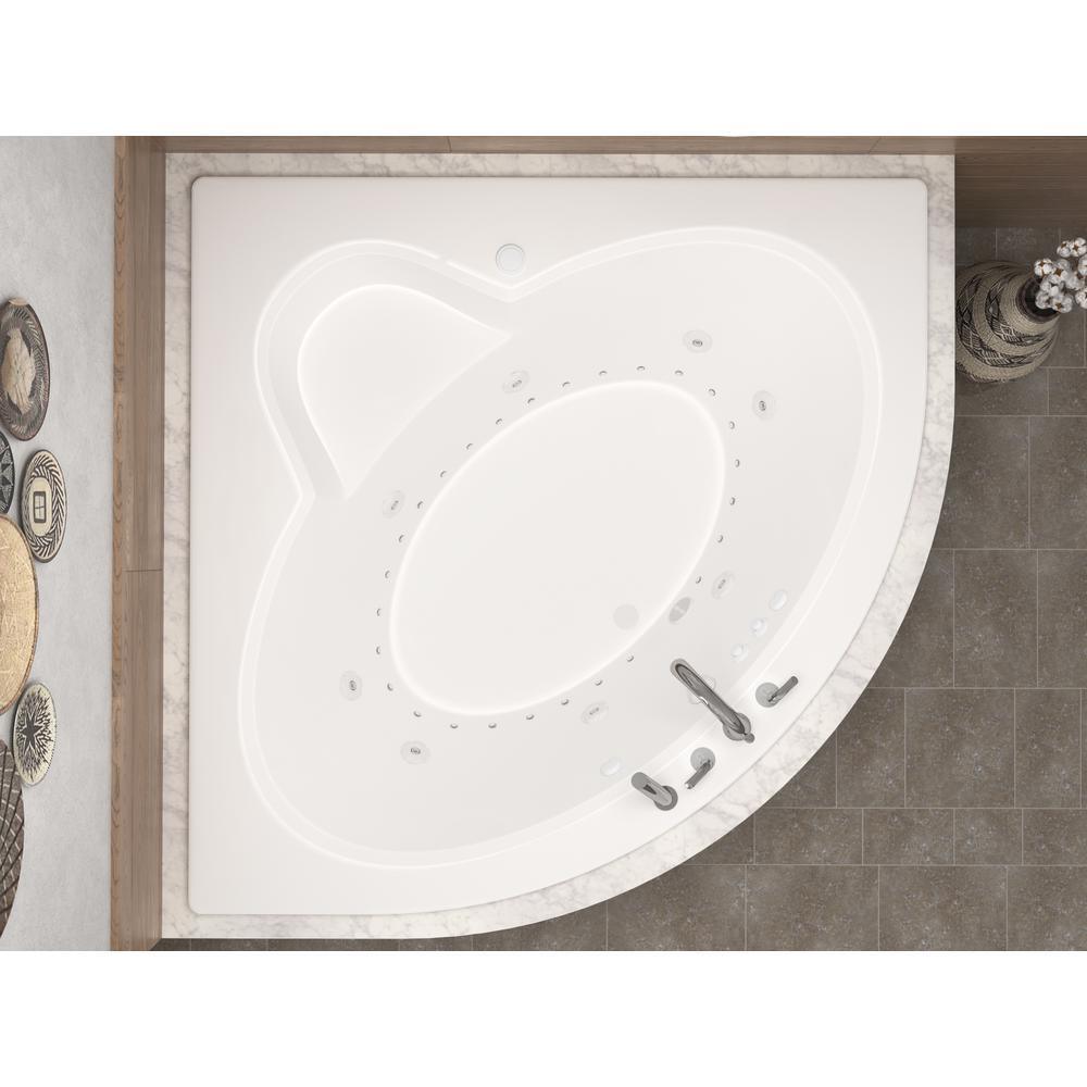 Jaspers 5 ft. Acrylic Corner Drop-in Air and Whirlpool Bathtub in White - Super Arbor