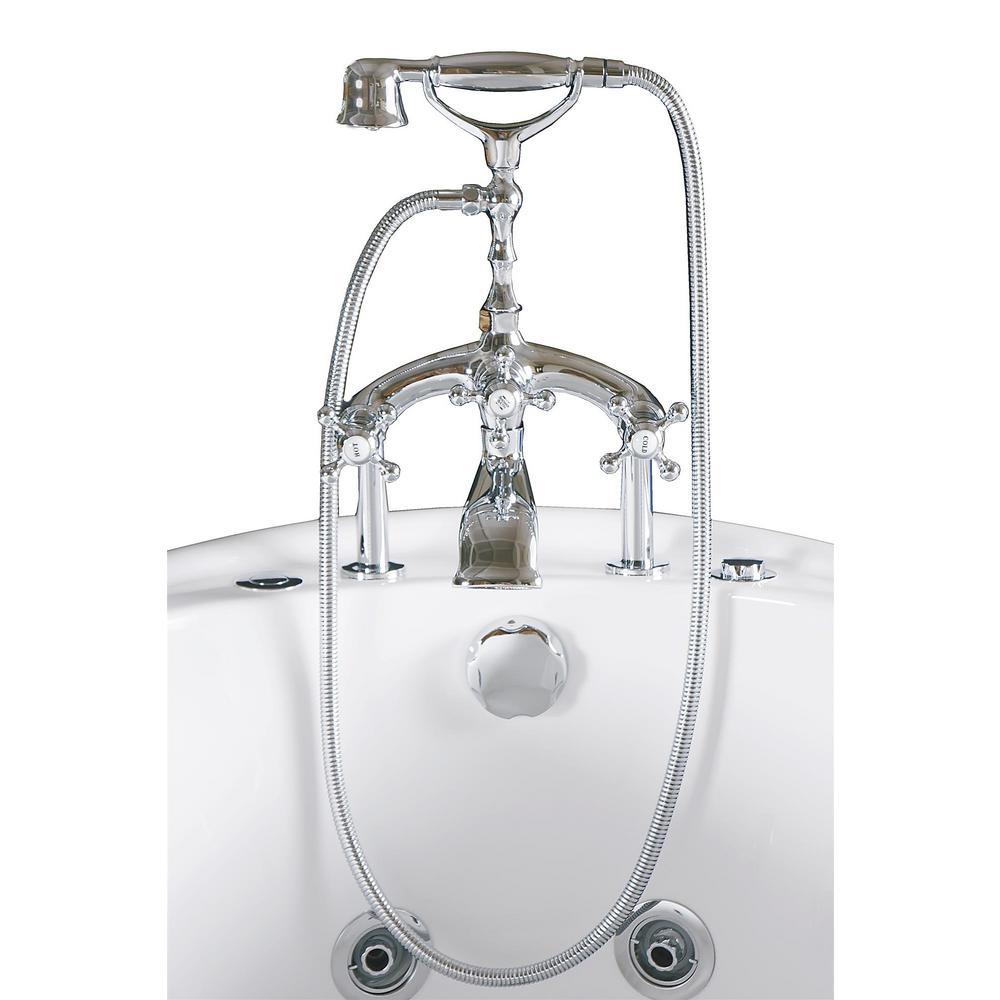 66.9 in. Acrylic Clawfoot Whirlpool Bathtub in White - Super Arbor
