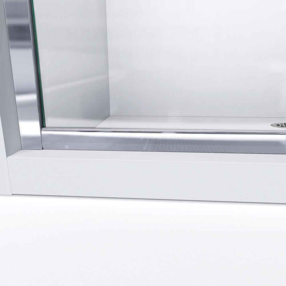 Infinity-Z 56 to 60 in. x 58 in. Semi-Frameless Sliding Tub Door in Brushed Nickel - Super Arbor