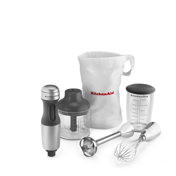 3-Speed Contour Silver Immersion Blender with Whisk and Chopper Attachments