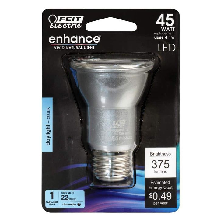Feit Electric 45-Watt Equivalent PAR16 Dimmable CEC Title 20 Compliant LED ENERGY STAR 90+ CRI Flood Light Bulb, Daylight