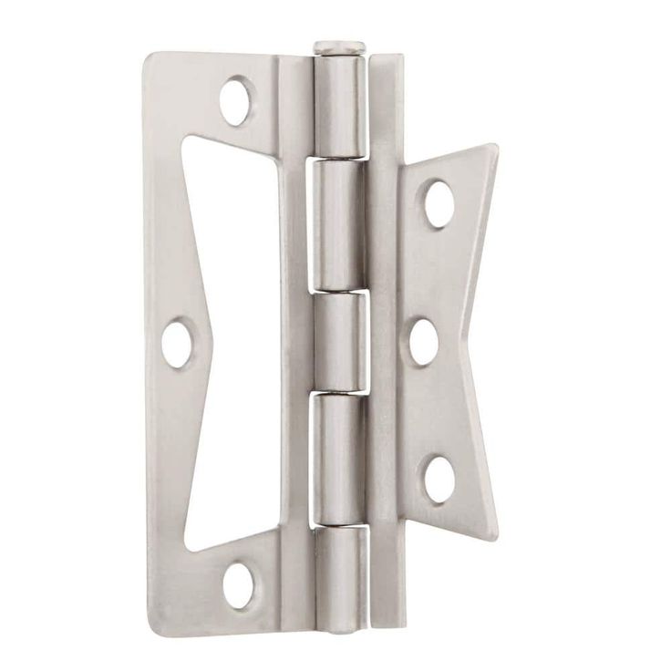 3 in. Satin Nickel Non-Mortise Hinges (2-Pack)