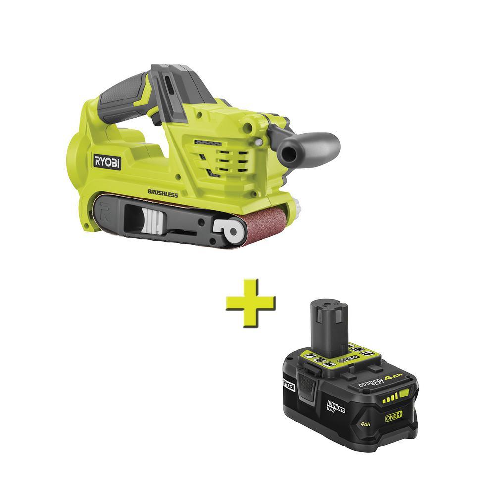 18-Volt ONE+ Cordless Brushless 3 in. x 18 in. Belt Sander with 4.0 Ah Lithium-Ion Battery - Super Arbor