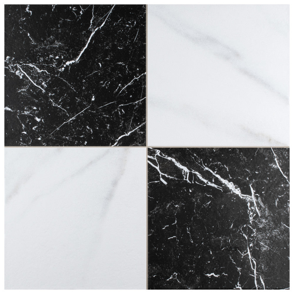 Merola Tile Merzoni Checker Ruzzini 17-7/8 in. x 17-7/8 in. Porcelain Floor and Wall Tile (11.1 sq. ft./Case)