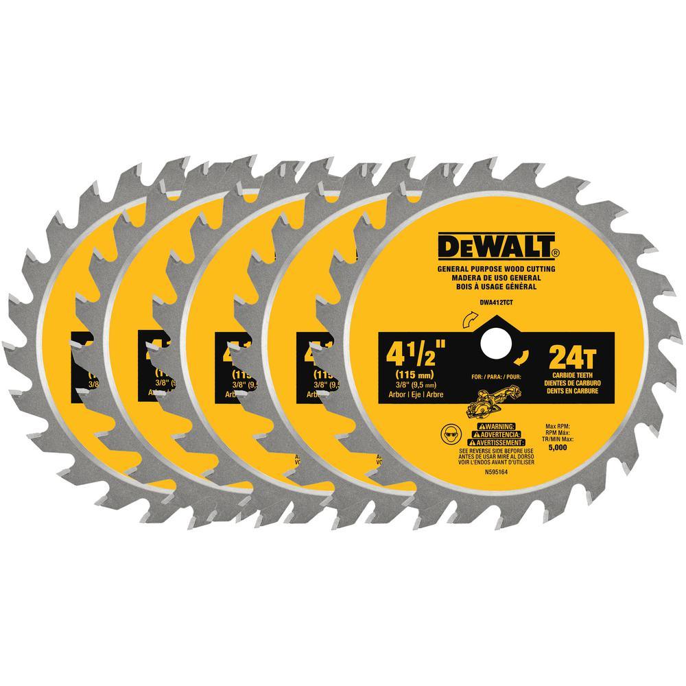 Atomic 4-1/2 in. 24-Tooth Circular Saw Blade (5-Pack) - Super Arbor