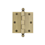 Nostalgic Warehouse 3.5 in. Antique Pewter Ball Tip Residential Hinge with 5/8 in. Radius Corners - Super Arbor