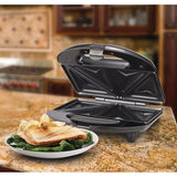 750 W Black Nonstick Compact Dual Sandwich Maker