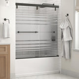 Everly 60 in. x 59-1/4 in. Mod Semi-Frameless Sliding Bathtub Door in Chrome and 1/4 in. (6mm) Clear Glass - Super Arbor