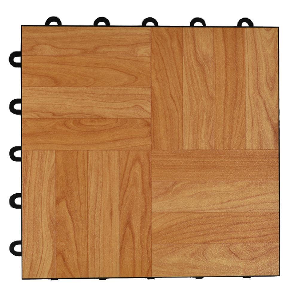 Greatmats Max Tile 12 in. x 12 in. x 5/8 in. Maple Plank Vinyl Interlocking Raised Modular Floor Tile (Case of 26)
