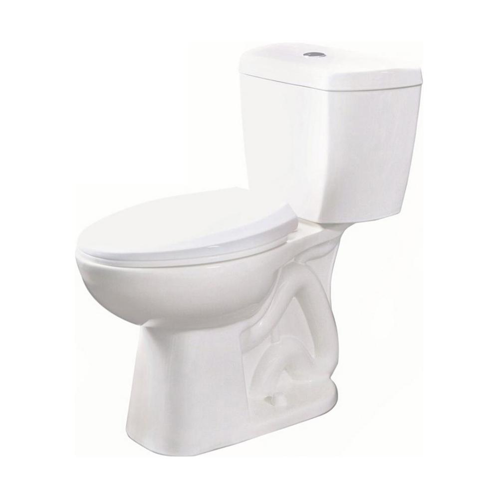 Stealth 2-Piece 0.8 GPF Single Flush Round Front Toilet in White, Seat Included (9-Pack) - Super Arbor