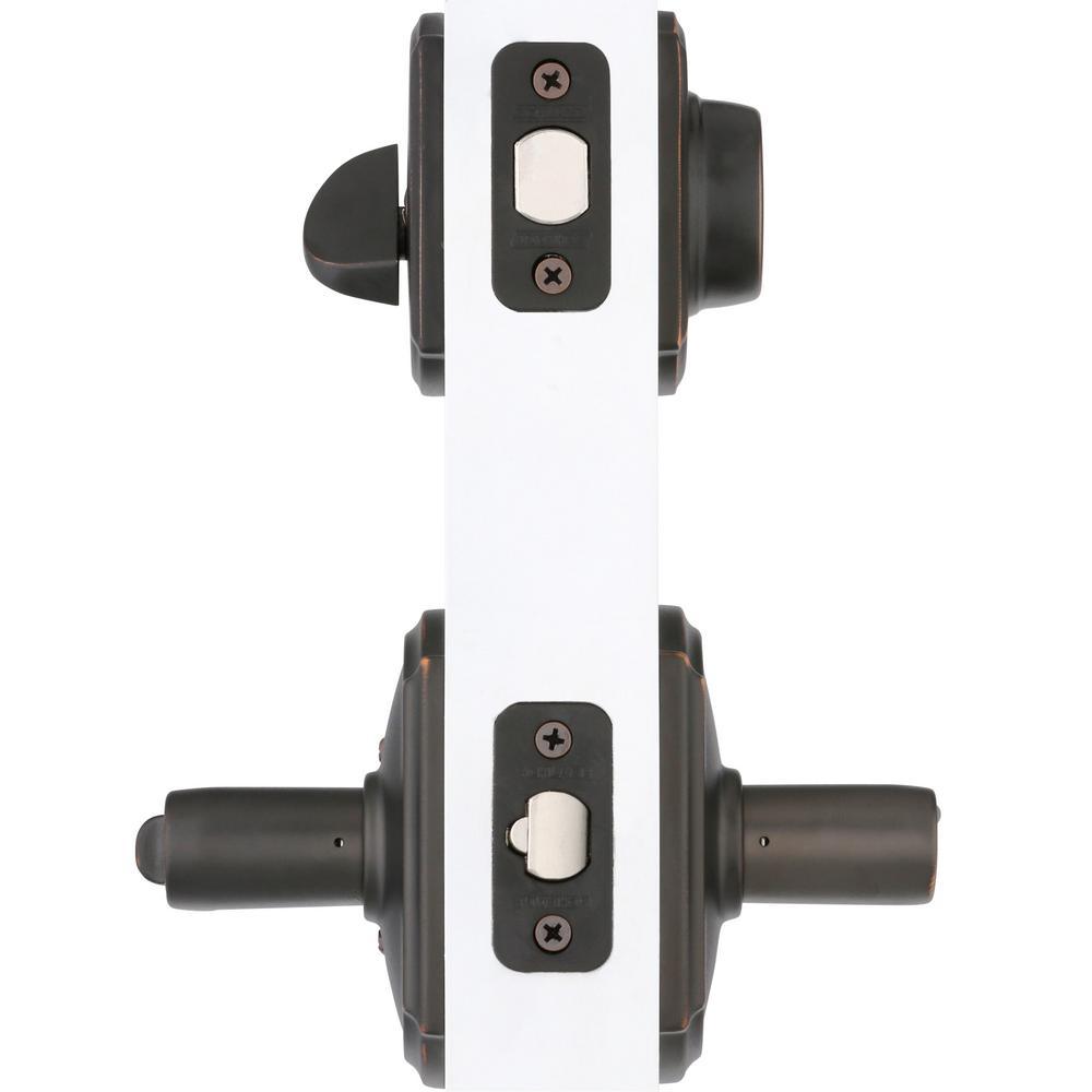 Camelot Aged Bronze Single Cylinder Deadbolt with Accent Entry Door Lever Combo Pack - Super Arbor