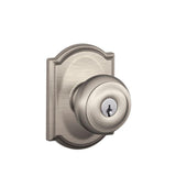 Custom Georgian Aged Bronze Keyed Entry Door Knob with Camelot Trim - Super Arbor