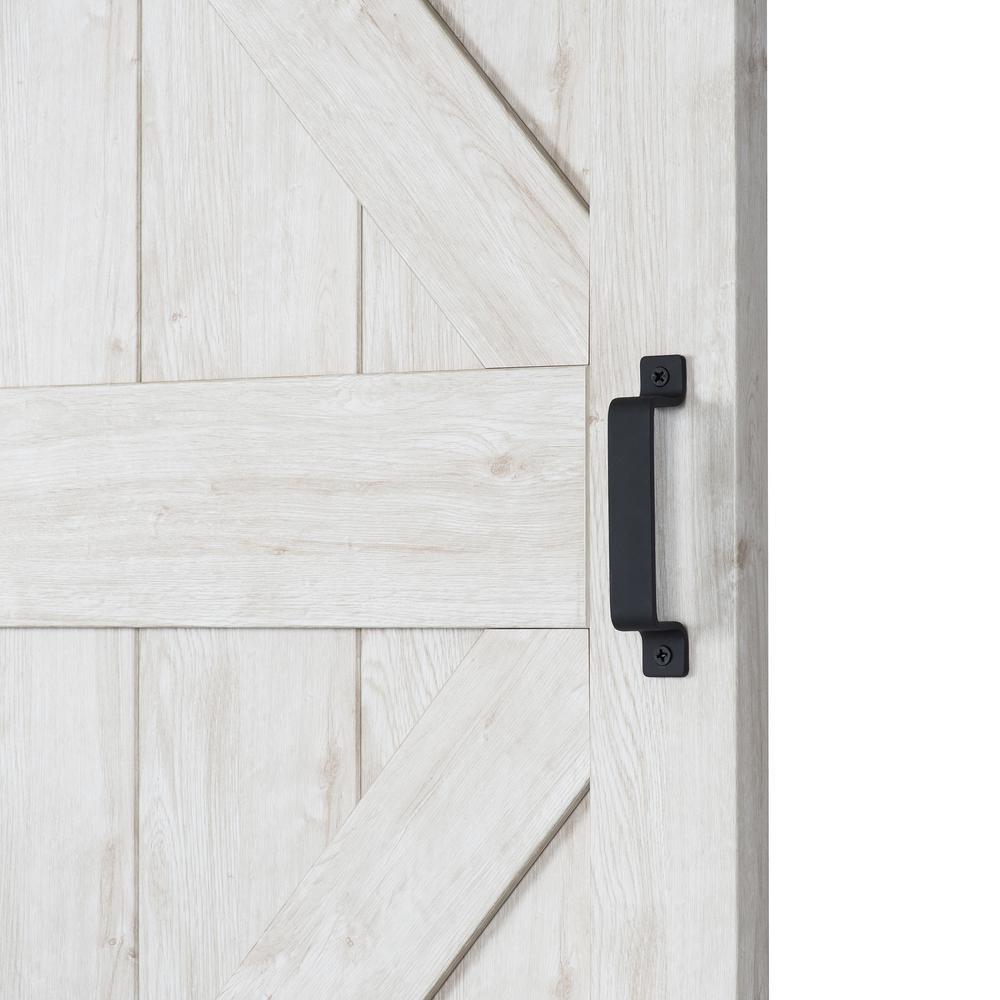 36 in. x 84 in. Sandstone Oak K Design Solid Core Interior Barn Door with Rustic Hardware Kit - Super Arbor