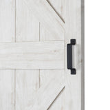 36 in. x 84 in. Sandstone Oak K Design Solid Core Interior Barn Door with Rustic Hardware Kit - Super Arbor