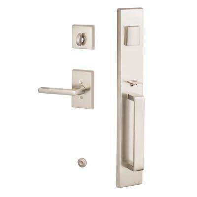 Keep Plate Black Iron Door Handleset Combo Pack with Tine Door Lever