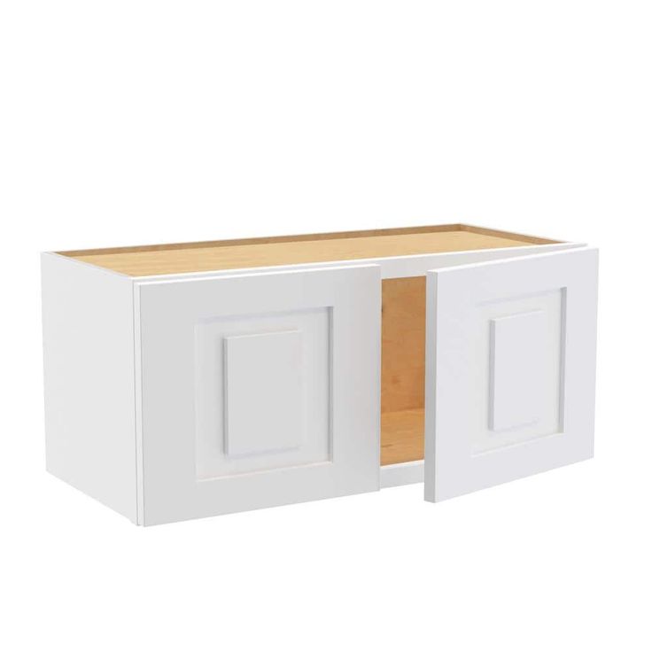 Home Decorators Collection Grayson 27 in. W x 12 in. D x 12 in. H Assembled Plywood Wall Bridge Kitchen Cabinet in Pacific White with Soft Close