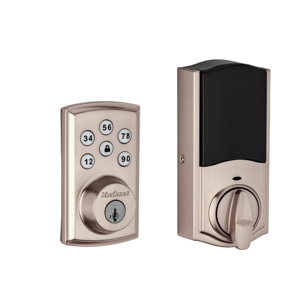 Z-Wave SmartCode 888 Satin Nickel Single Cylinder Electronic Deadbolt Featuring SmartKey Security - Super Arbor