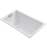 Tea-for-Two 5.5 ft. Reversible Drain Cast Iron Soaking Tub in White - Super Arbor