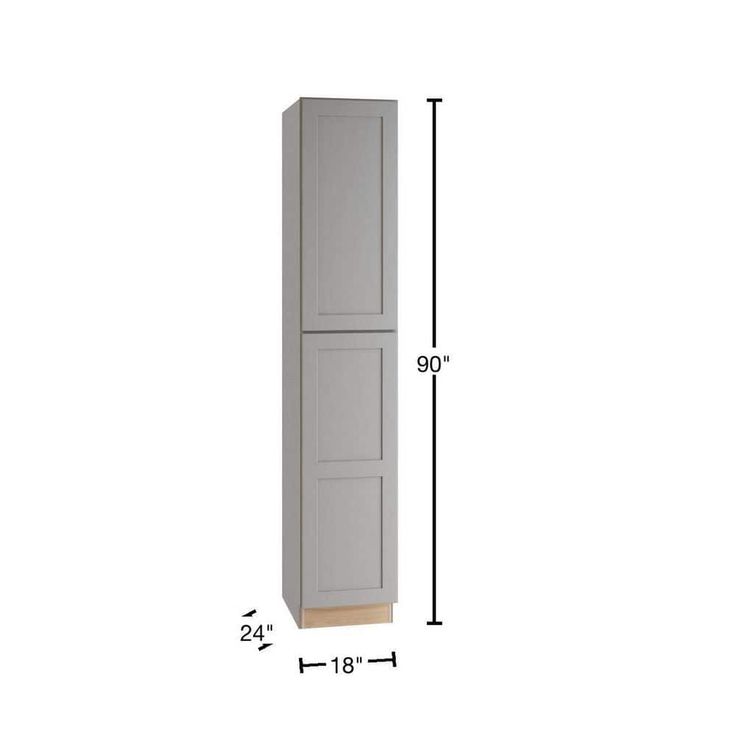 Home Decorators Collection Newport 18 in. W x 24 in. D x 90 in. H Assembled Plywood Pantry Kitchen Cabinet in Pearl Gray with 4ROT Soft Close LH