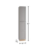 Home Decorators Collection Newport 18 in. W x 24 in. D x 90 in. H Assembled Plywood Pantry Kitchen Cabinet in Pearl Gray with 4ROT Soft Close LH