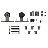 37 in. x 84 in. 3/4 Lite Concorde KD Clear Glass Black Metal Finish Sliding Barn Door with Hardware Kit - Super Arbor