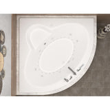 Jasper Diamond 5 ft. Acrylic Corner Drop-in Air and Whirlpool Bathtub in White - Super Arbor