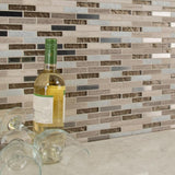 Diamante Brick 12 in. x 12 in. x 8 mm Glass Stone Mesh-Mounted Mosaic Wall Tile (10 sq. ft. / case) - Super Arbor