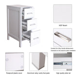20 in. W x 12 in. D x 30 in. H Bathroom Vanity Cabinet Linen Cabinet with Three Drawers in White - Super Arbor