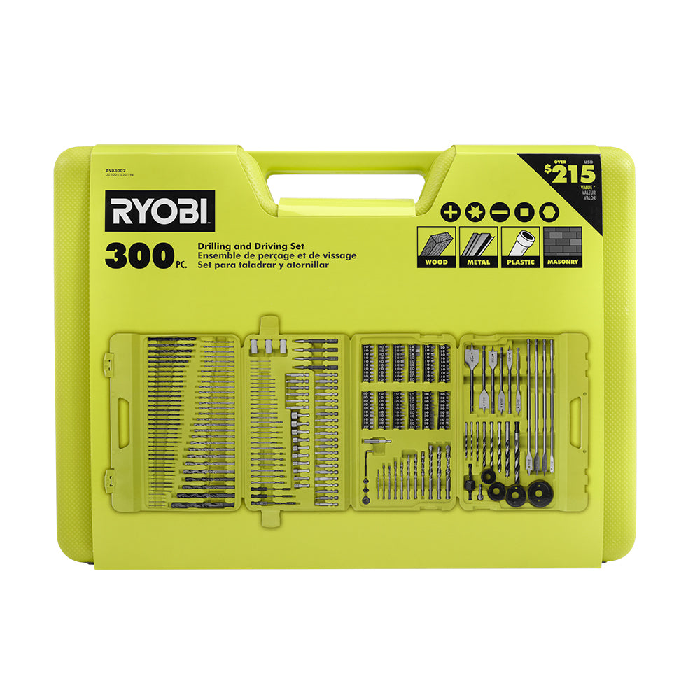 RYOBI 300-Piece Multi-Material Drill and Drive Kit with Case (A983002)