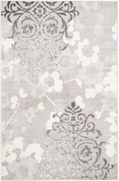 Safavieh Adirondack Serene 3 x 5 Silver/Ivory Indoor Damask Coastal Throw Rug