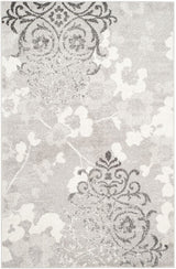 Safavieh Adirondack Serene 3 x 5 Silver/Ivory Indoor Damask Coastal Throw Rug