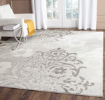 Safavieh Adirondack Serene 3 x 5 Silver/Ivory Indoor Damask Coastal Throw Rug