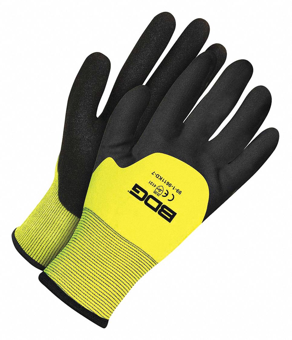 BDG X-Site Sandy Foam Nitrile Coated Gloves - Full Finger, Nylon Knit, Size M