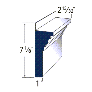 Azek Crosshead Pediment 2-13/32" x 7-1/8" x 18'