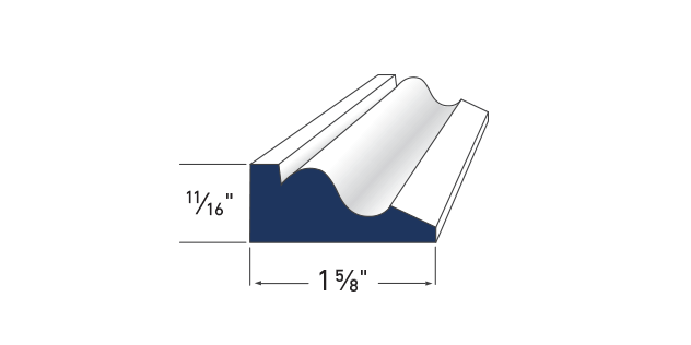 Azek Band Moulding 11/16" X 1-5/8" X 16'