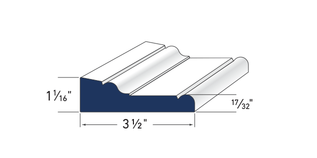 Azek Adams Casing 1-1/16" x 3-1/2" x 16'
