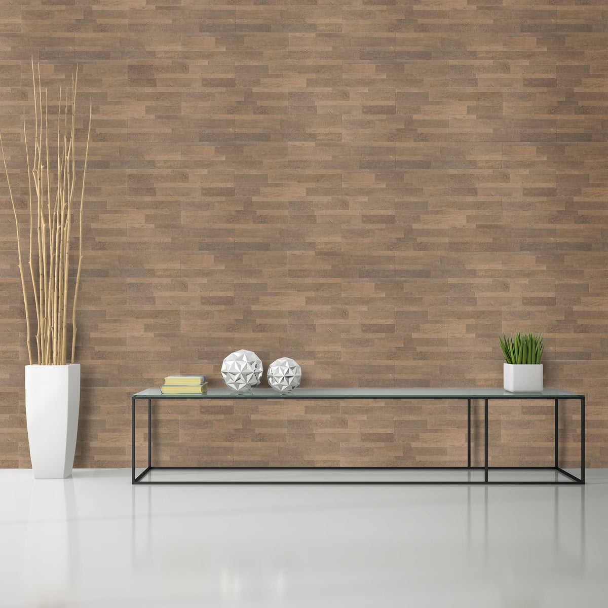 Achim Bolder Stone 6 in. x 24 in. Peel-and-Stick Vinyl Backsplash, Mocha – 6 Tiles/6 sq. ft.