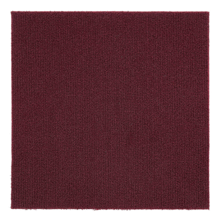 Achim Nexus Self Adhesive Carpet Floor Tile – 12" x 12", Burgundy, Pack of 12 Tiles