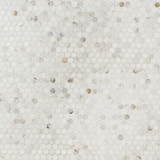 Alaska White 3/4" Penny round Polished Mosaic Tile