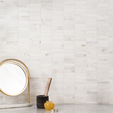 Alaska White Waterfall Polished Marble Mosaic Tile