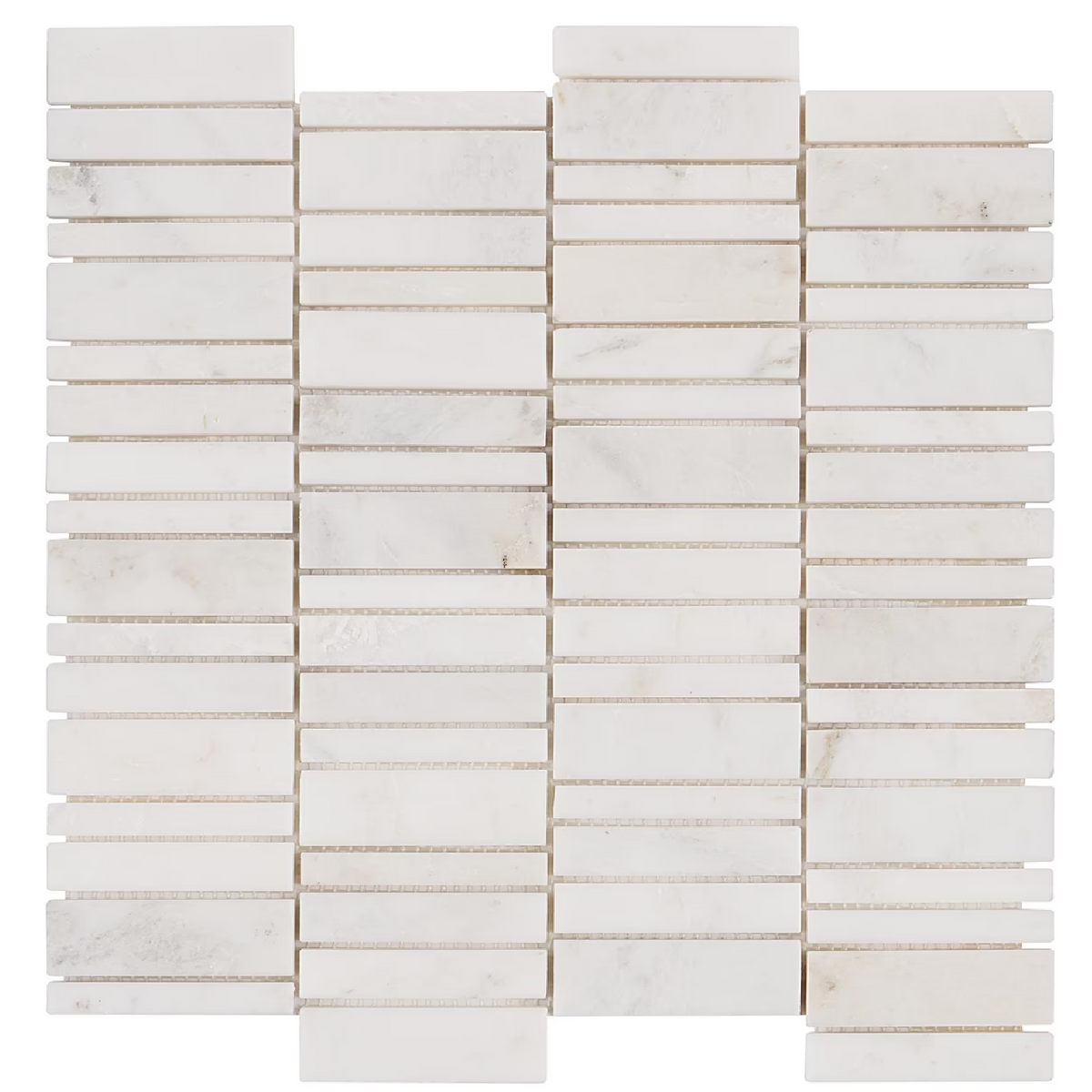 Alaska White Waterfall Polished Marble Mosaic Tile